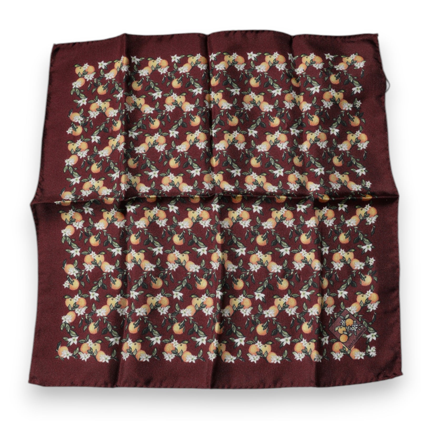 Foulard carré en soie Dolce &amp; Gabbana à imprimé oranges marron