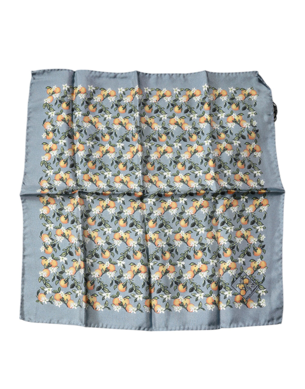Foulard carré en soie Dolce &amp; Gabbana à imprimé oranges gris