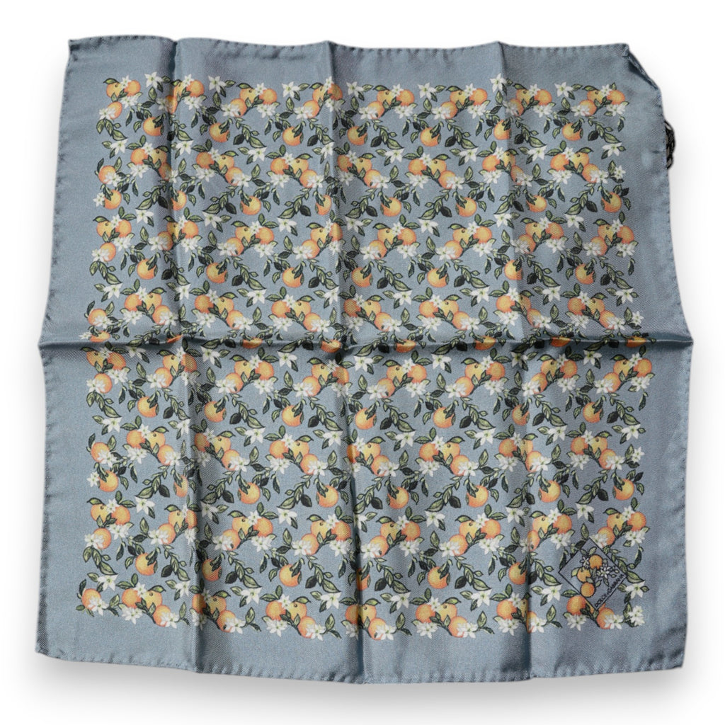 Foulard carré en soie Dolce &amp; Gabbana à imprimé oranges gris