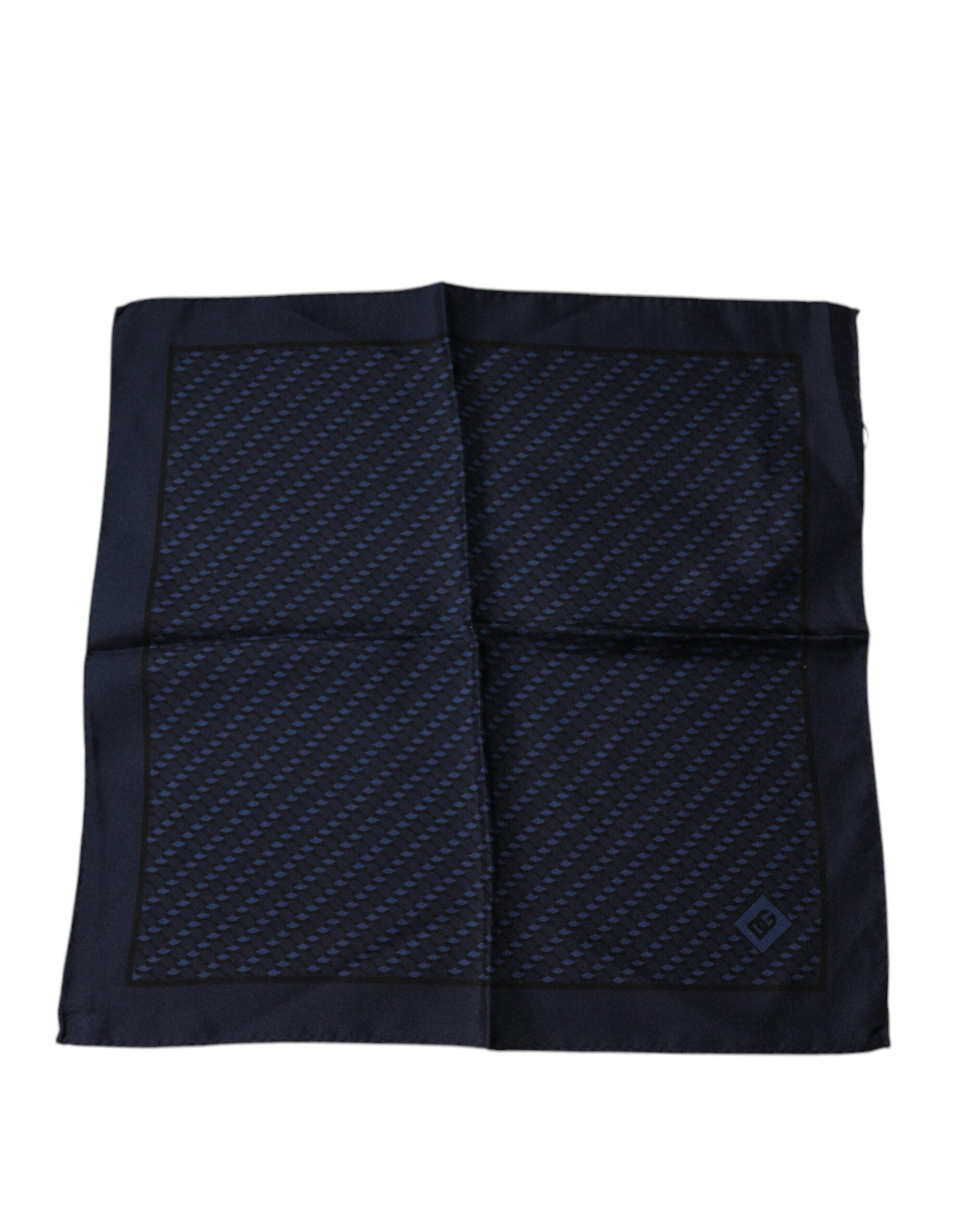 Foulard carré fantaisie bleu foncé Dolce &amp; Gabbana