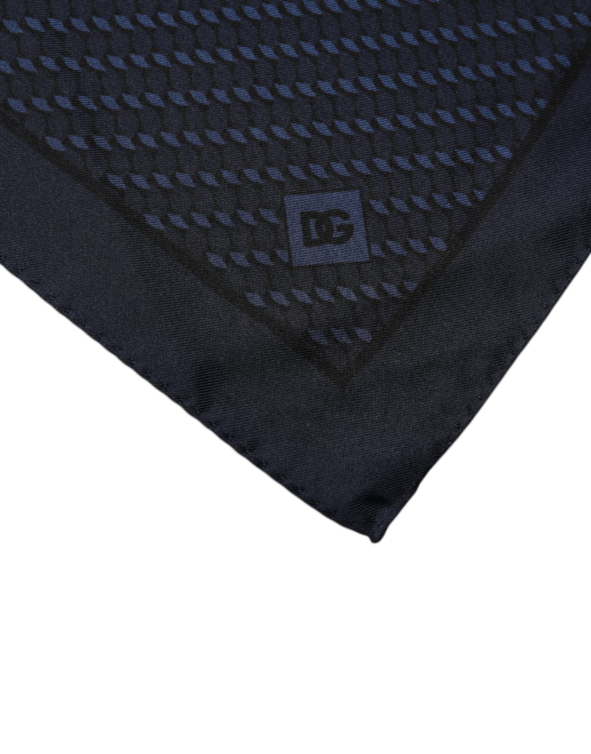 Foulard carré fantaisie bleu foncé Dolce &amp; Gabbana
