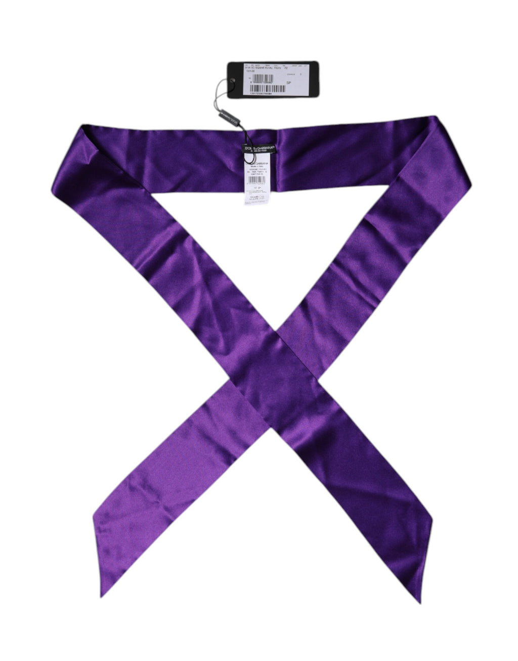 Foulard skinny en satin de soie violet Dolce &amp; Gabbana