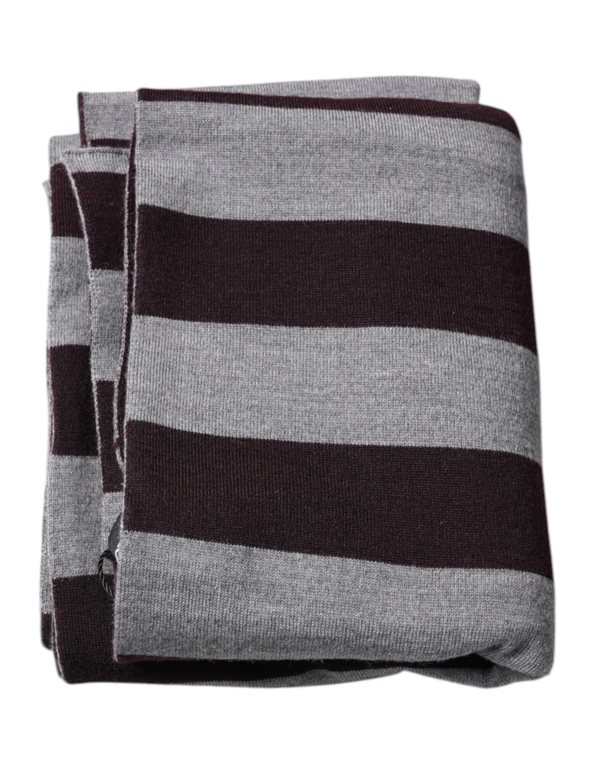 Foulard en laine à rayures noires et grises Dolce &amp; Gabbana