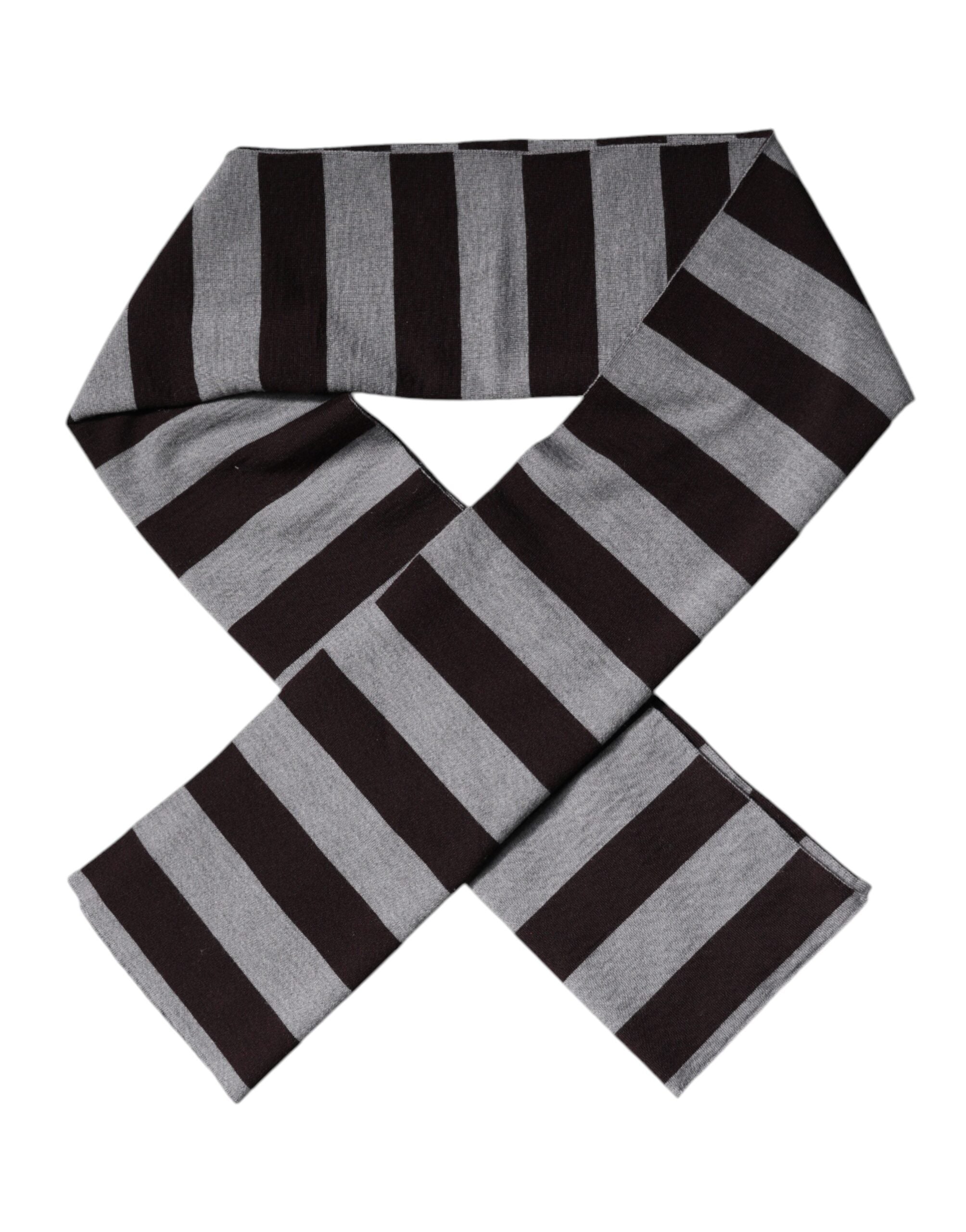 Foulard en laine à rayures noires et grises Dolce &amp; Gabbana