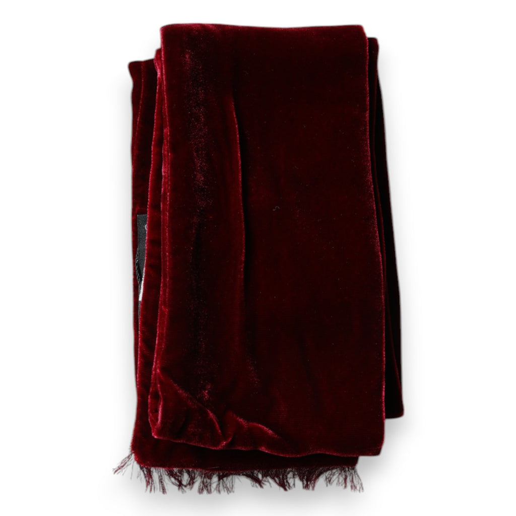 Foulard fin à franges en soie marron Dolce &amp; Gabbana