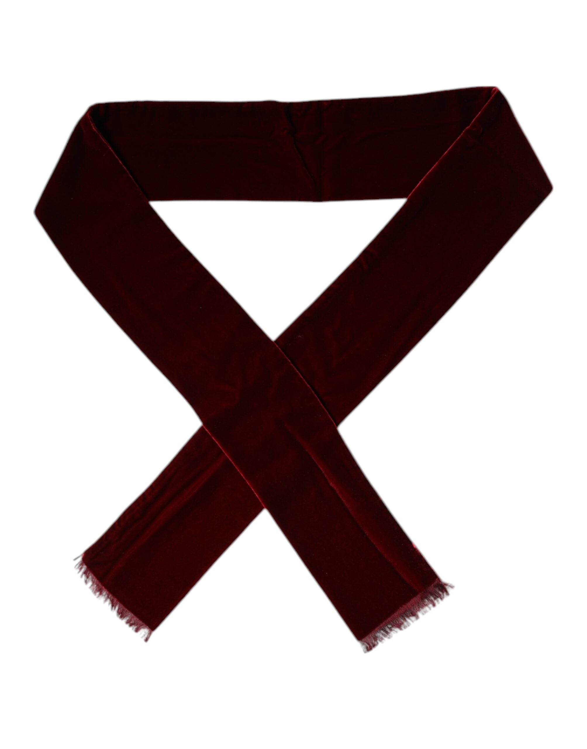 Foulard fin à franges en soie marron Dolce &amp; Gabbana