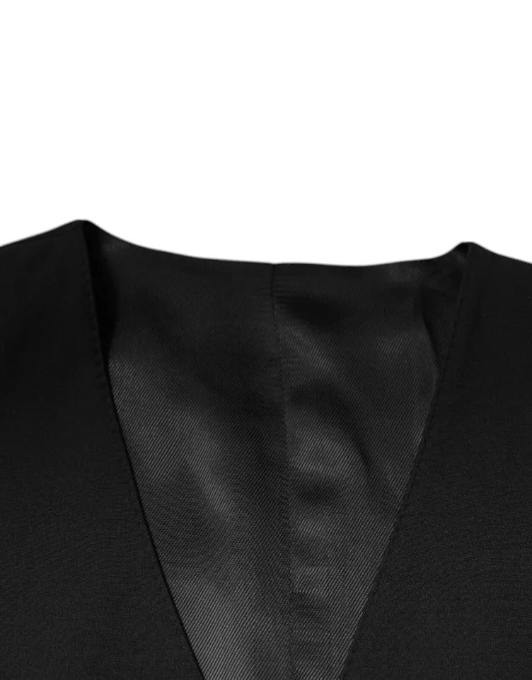 Gilet de costume en laine noire Dolce &amp; Gabbana pour homme