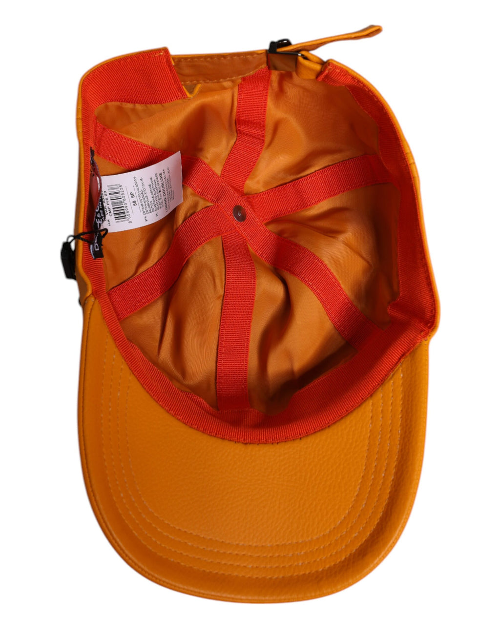 Casquette de baseball 6 panneaux en coton orange Dolce &amp; Gabbana