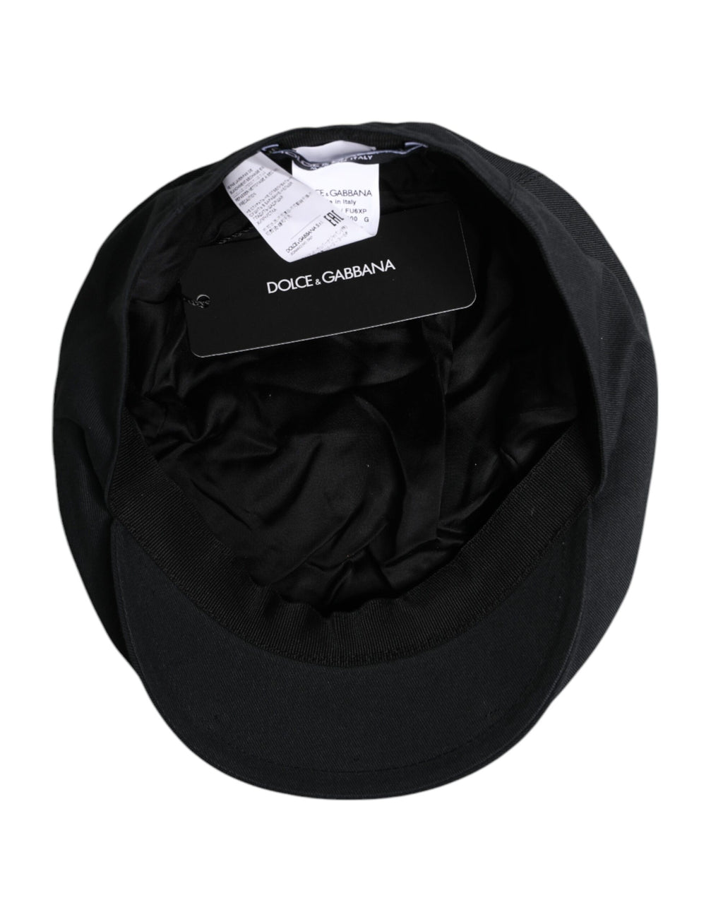 Dolce &amp; Gabbana Chapeau Newsboy Capello Cabbie en coton noir