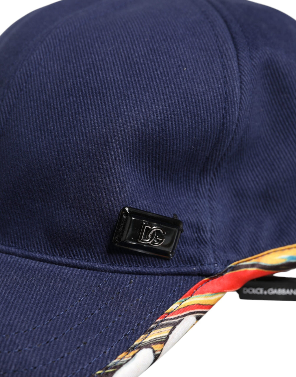 Casquette de baseball 6 panneaux en coton bleu Dolce &amp; Gabbana