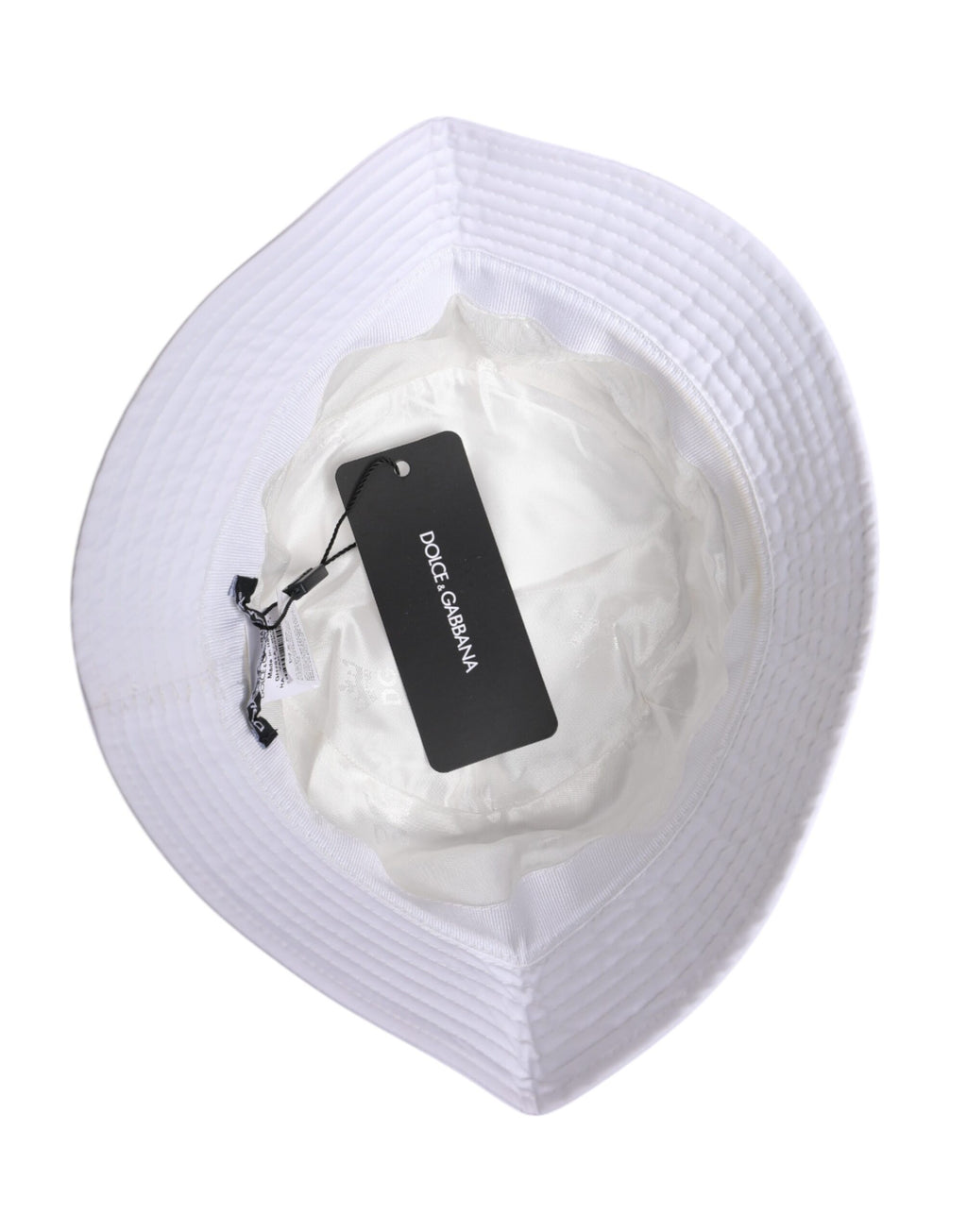 Bob à large bord en coton blanc Dolce &amp; Gabbana