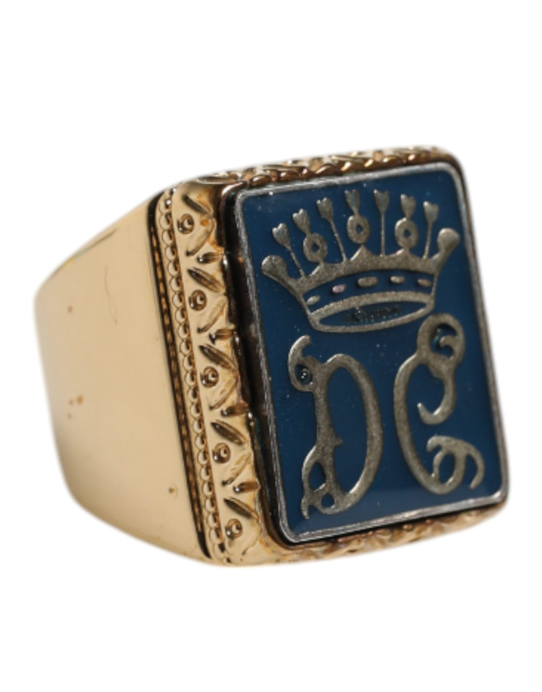Dolce &amp; Gabbana – Verstellbarer Ring aus Sterlingsilber 925 mit DG-Krone, goldfarben