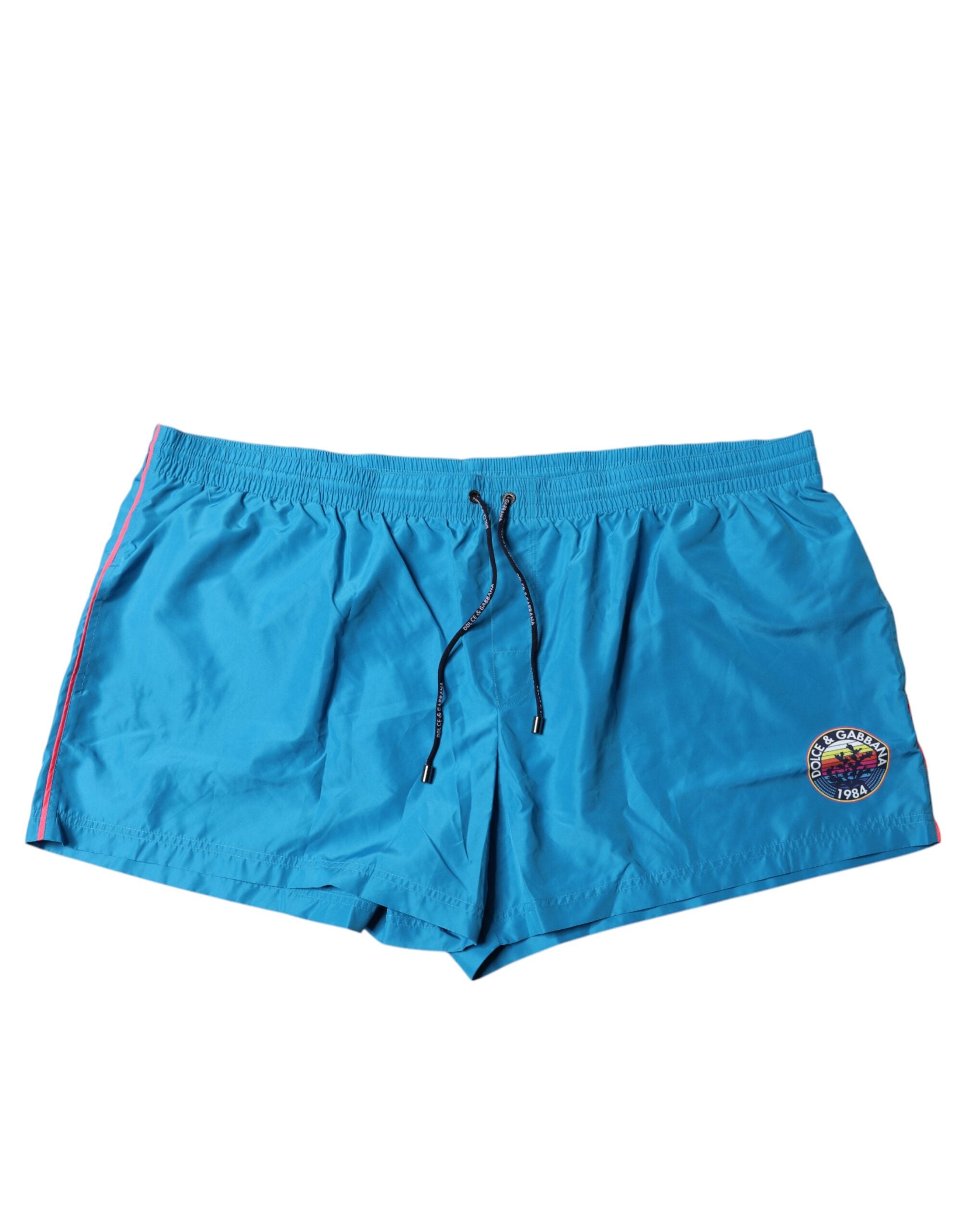 Dolce &amp; Gabbana – Türkisfarbene Strandshorts mit Logo, 2-teilige Bademode