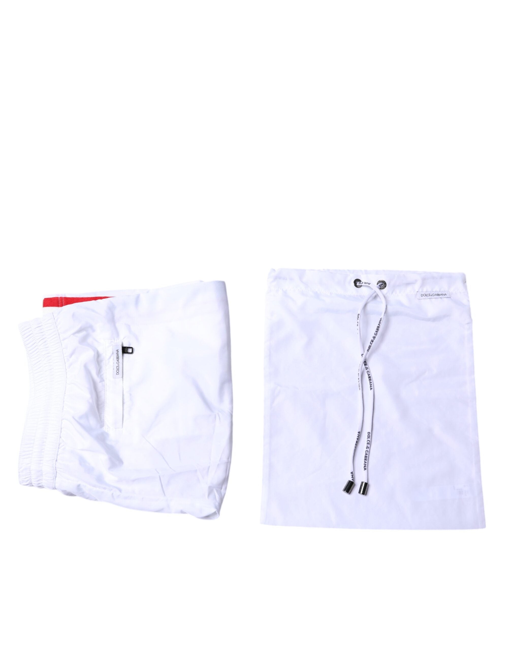 Dolce &amp; Gabbana – Strandshorts mit weißen Streifen, 2-teilige Bademode