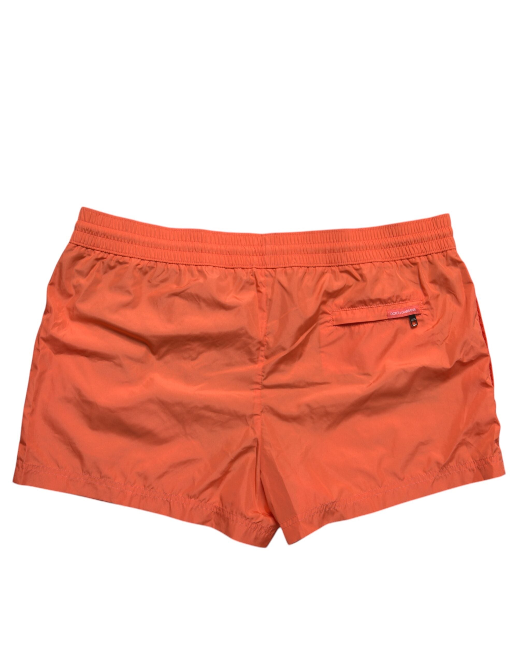 Dolce &amp; Gabbana – Orangefarbene Strandshorts aus Polyester, 2-teilige Bademode
