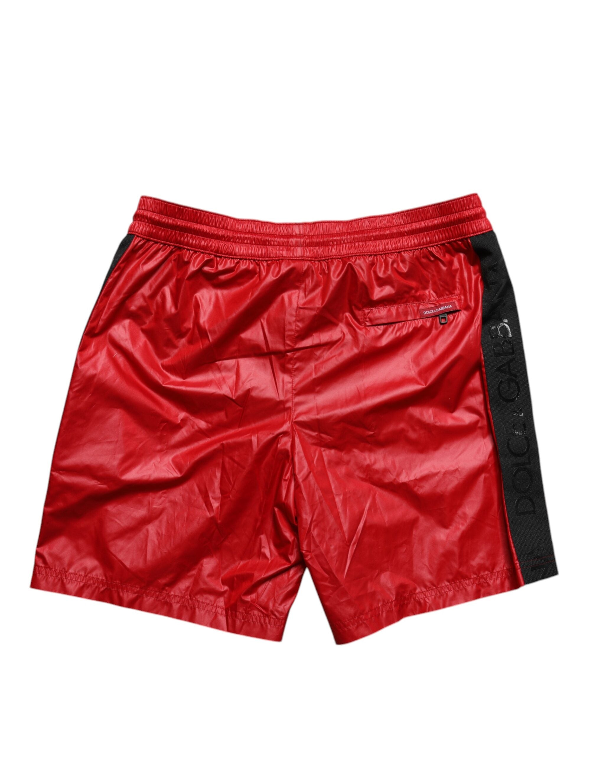 Dolce &amp; Gabbana – Rote Polyester-Strandshorts, 2-teilige Bademode