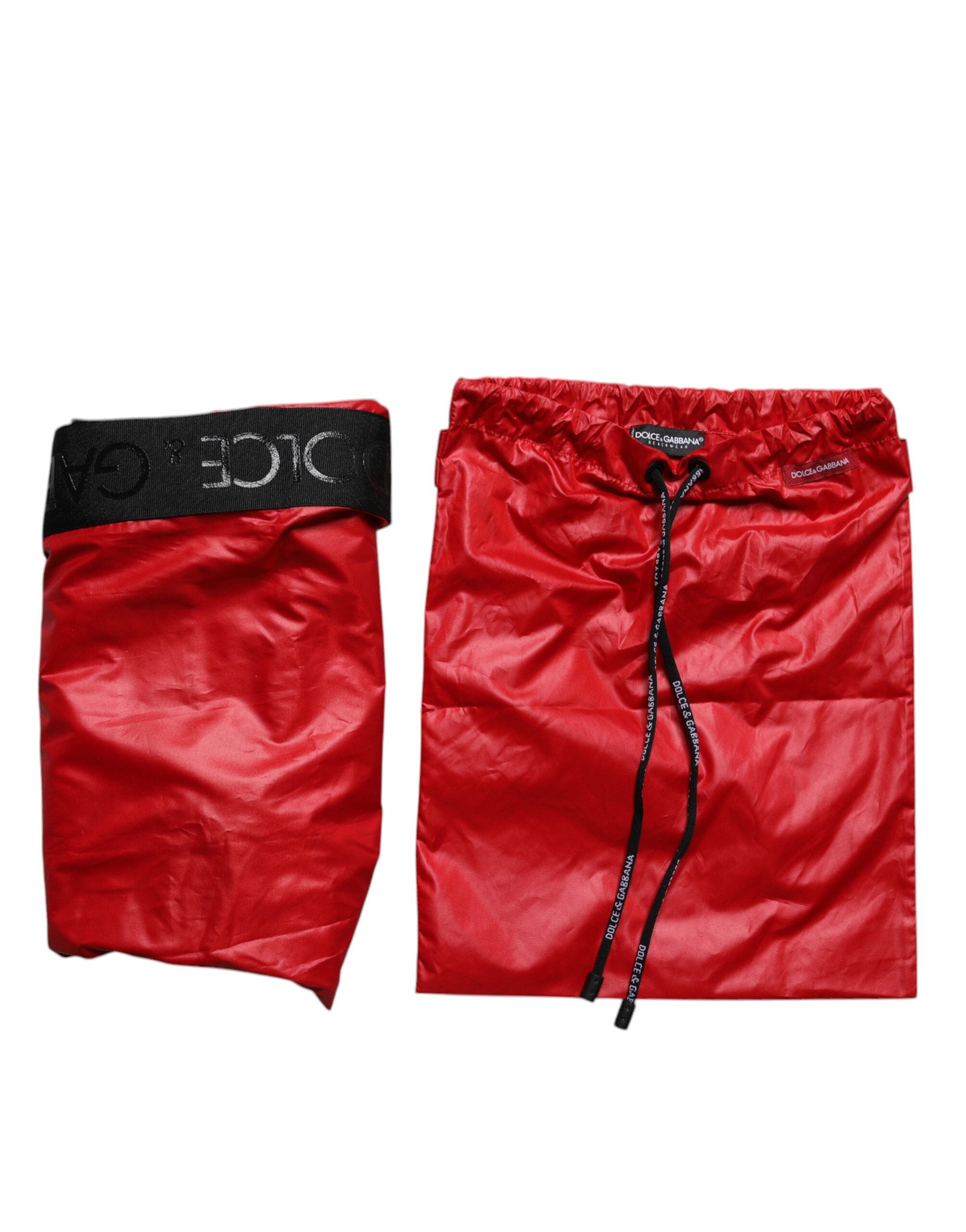 Dolce &amp; Gabbana – Rote Polyester-Strandshorts, 2-teilige Bademode