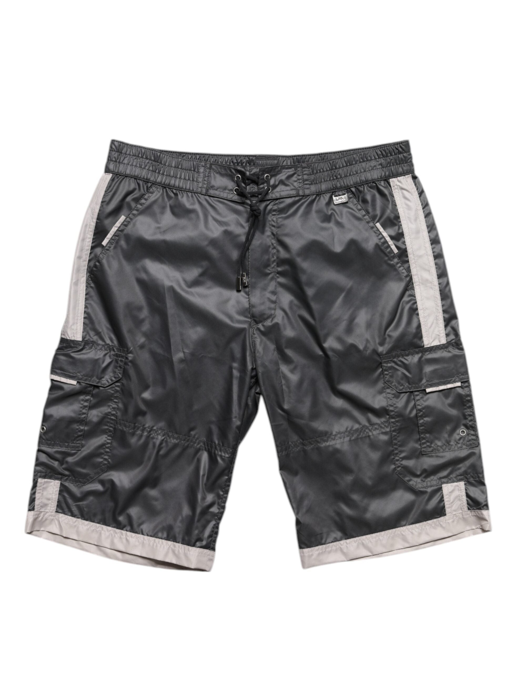 Dolce &amp; Gabbana Graue Polyester Beachwear Badeshorts Bademode