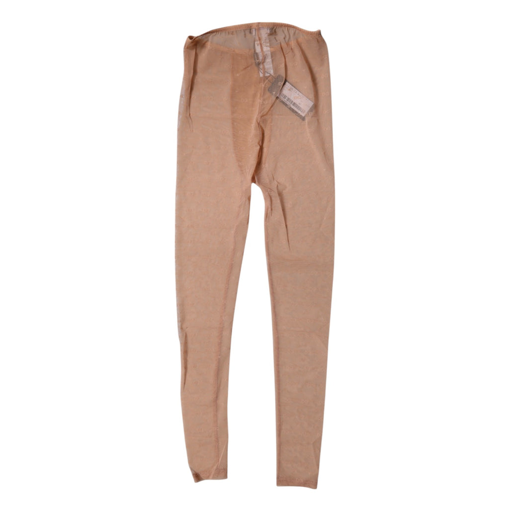 Dolce &amp; Gabbana Pantalon de lingerie en dentelle beige nude avec logo
