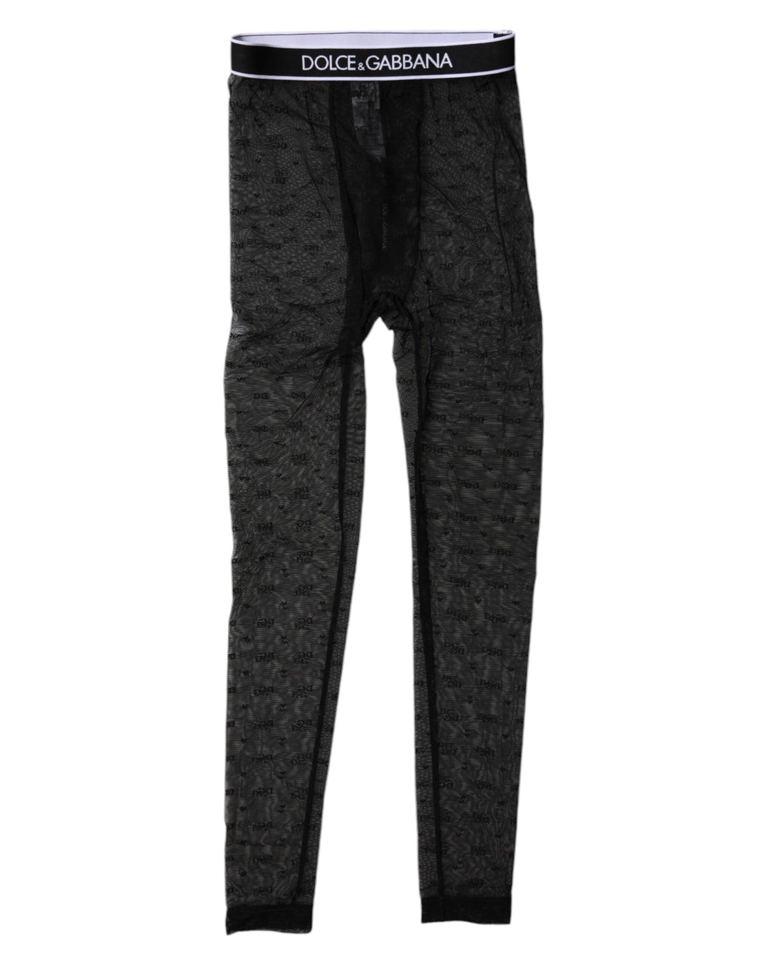 Dolce &amp; Gabbana Schwarzes Logo Spitzen-Dessous Enge Unterhose