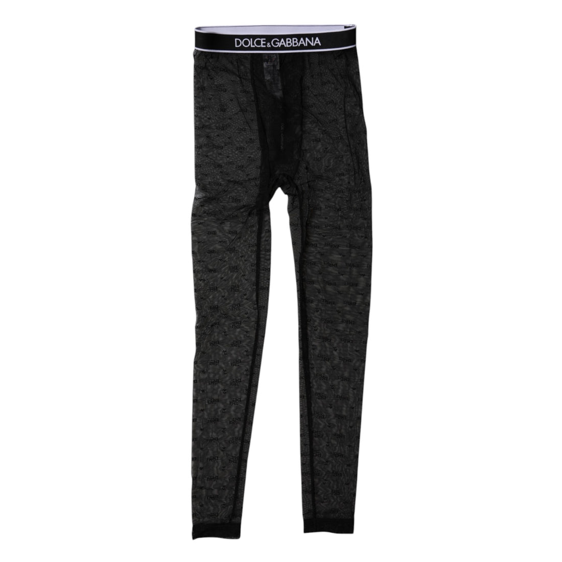 Dolce &amp; Gabbana Schwarzes Logo Spitzen-Dessous Enge Unterhose