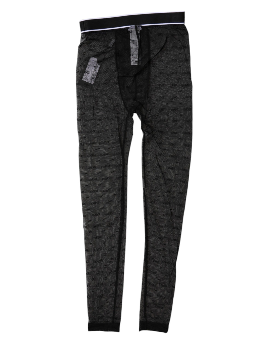 Dolce &amp; Gabbana Schwarzes Logo Spitzen-Dessous Enge Unterhose