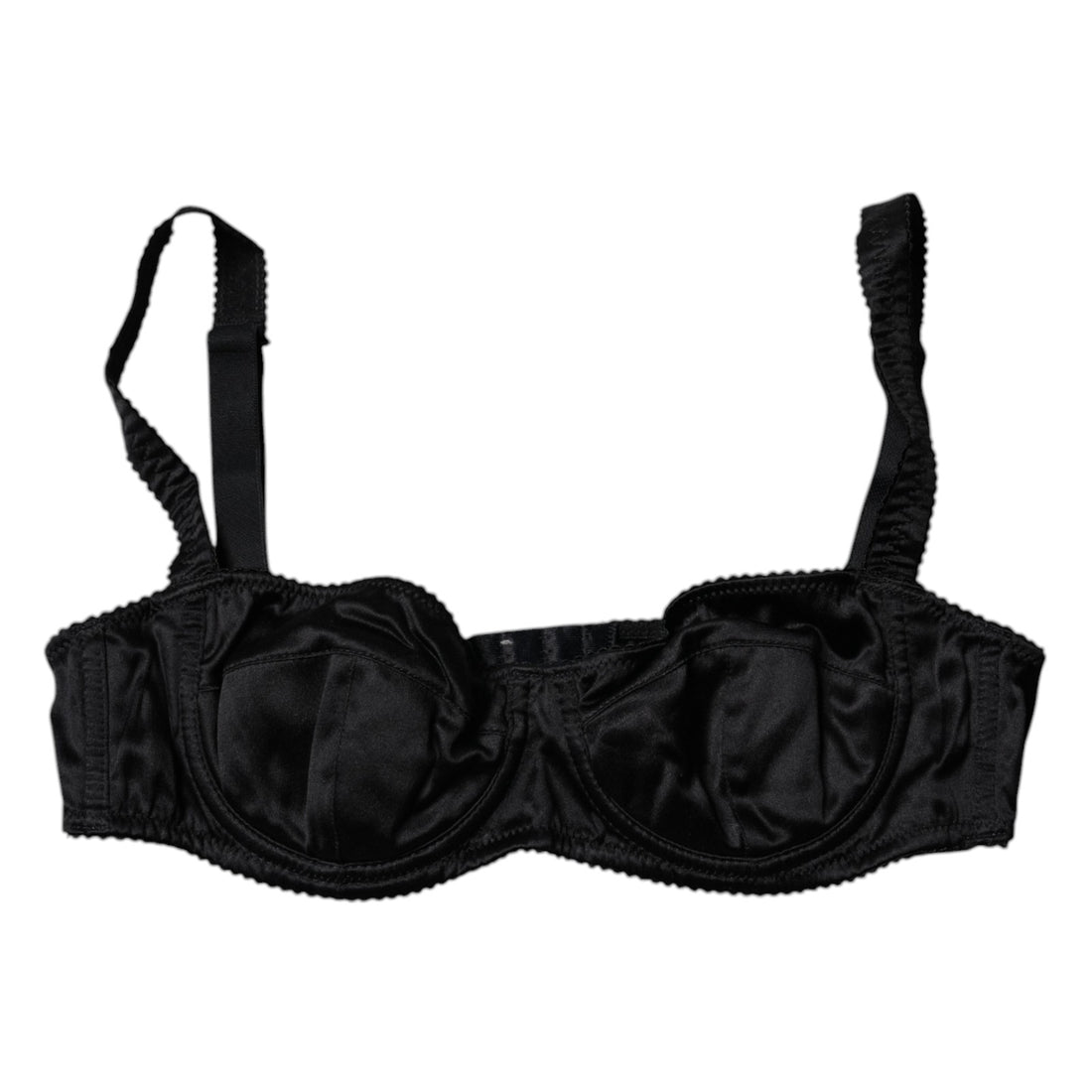 Dolce &amp; Gabbana Balconette-BH aus schwarzer Stretch-Seide