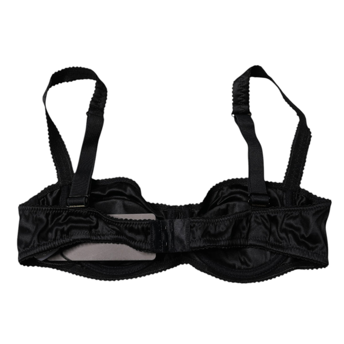 Dolce &amp; Gabbana Balconette-BH aus schwarzer Stretch-Seide