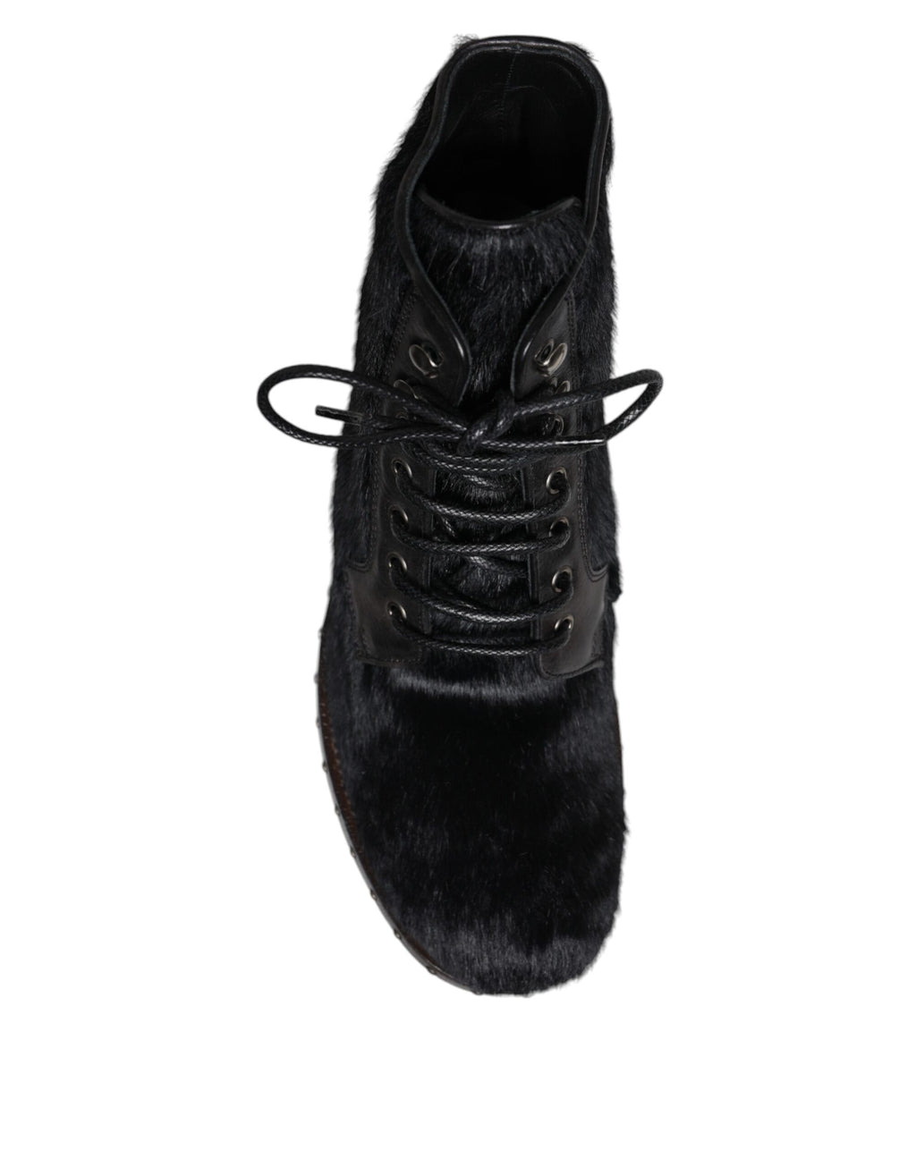 Dolce &amp; Gabbana – Schwarze, wadenlange Stiefel aus Leder im Pony-Stil