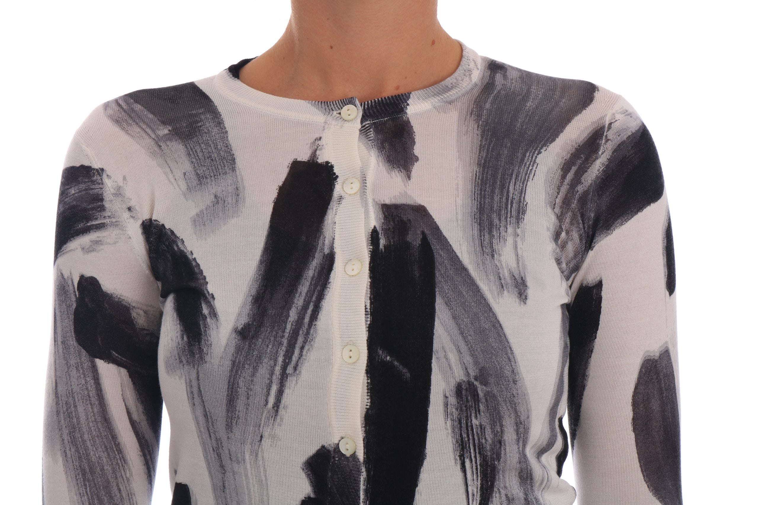 Dolce &amp; Gabbana Eleganter Seidenpullover mit Strichmuster