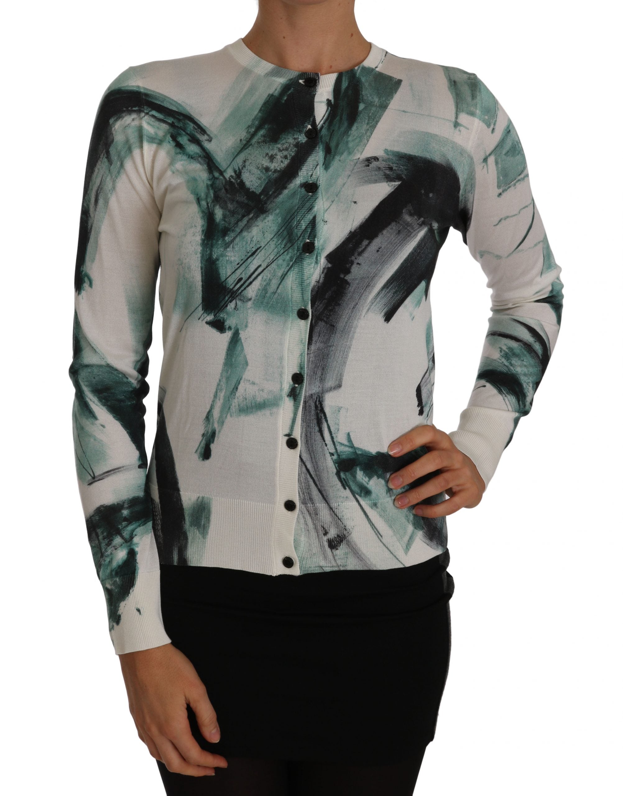Dolce &amp; Gabbana Eleganter, leichter Cardigan aus weißer Seide