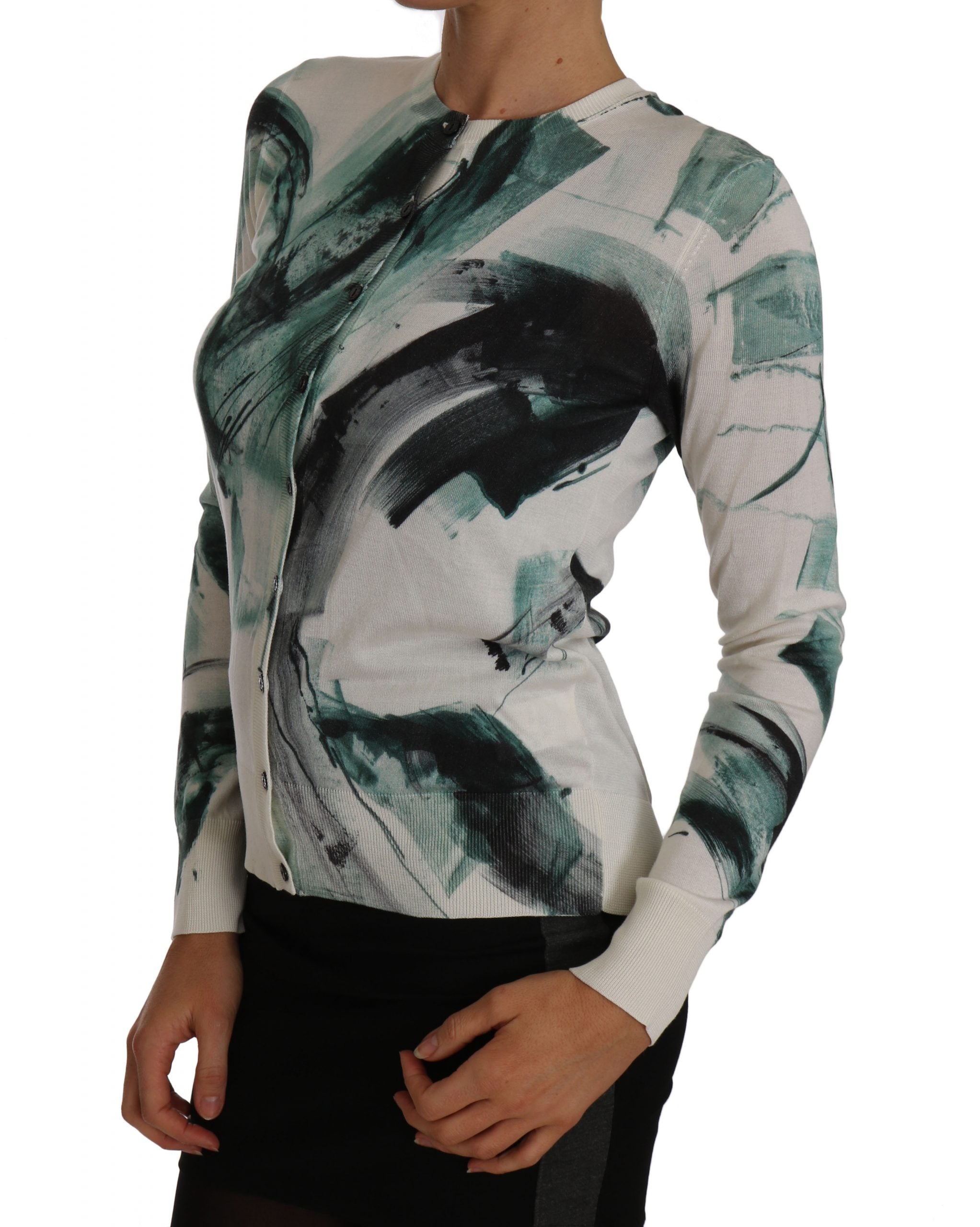 Dolce &amp; Gabbana Eleganter, leichter Cardigan aus weißer Seide