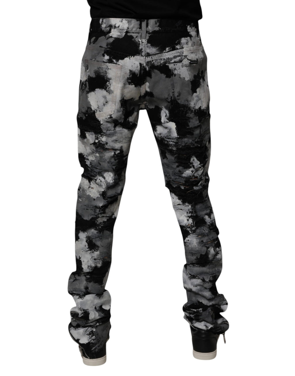 Jean skinny en denim déchiré camouflage multicolore Dolce &amp; Gabbana