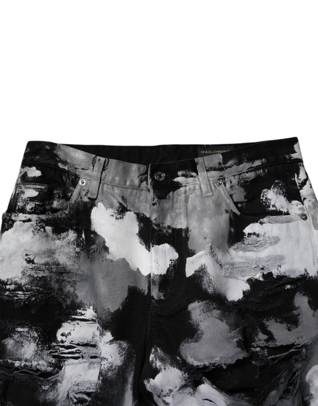 Jean skinny en denim déchiré camouflage multicolore Dolce &amp; Gabbana