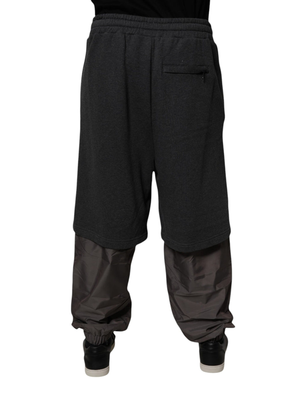 Dolce &amp; Gabbana Dunkelgraue, gerade geschnittene Jogginghose aus Baumwolle
