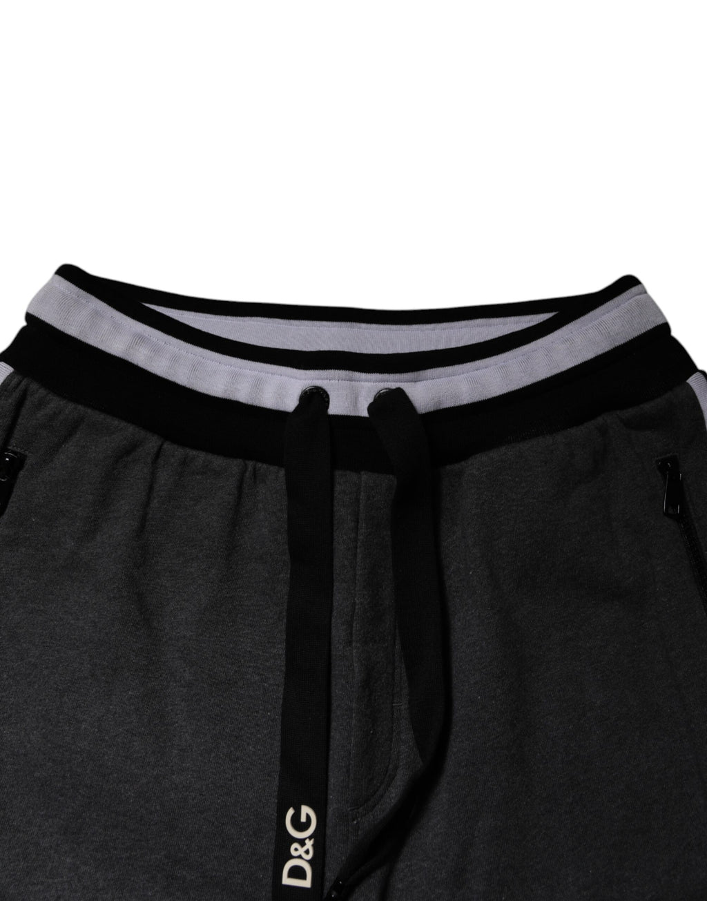 Dolce &amp; Gabbana Schwarz Grau Baumwolle Lagen Herren Jogginghose Hose