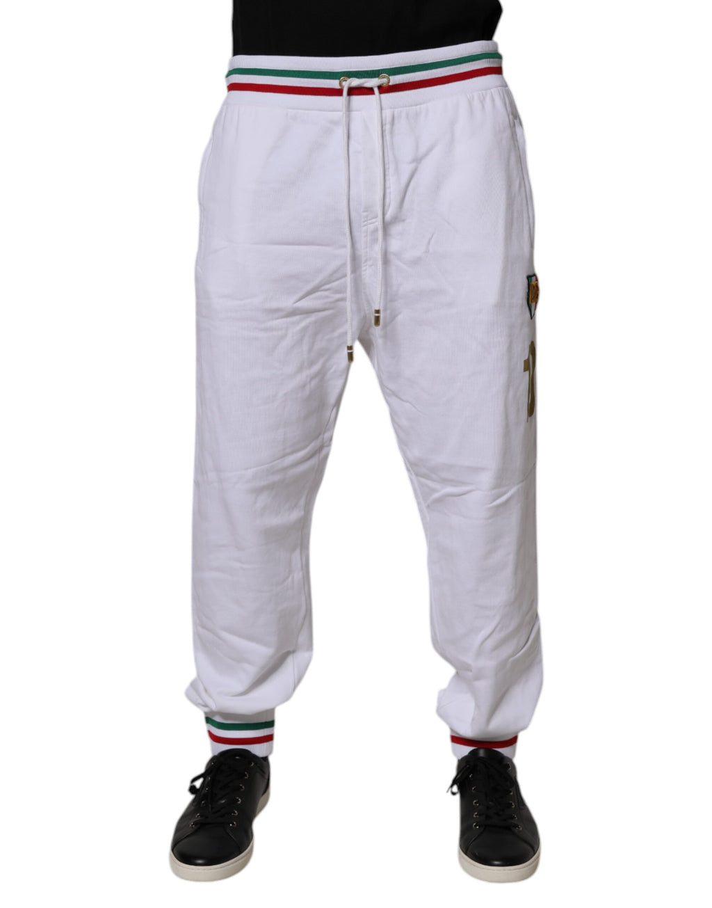 Dolce &amp; Gabbana Weiße Italia-Jogginghose aus Baumwolle