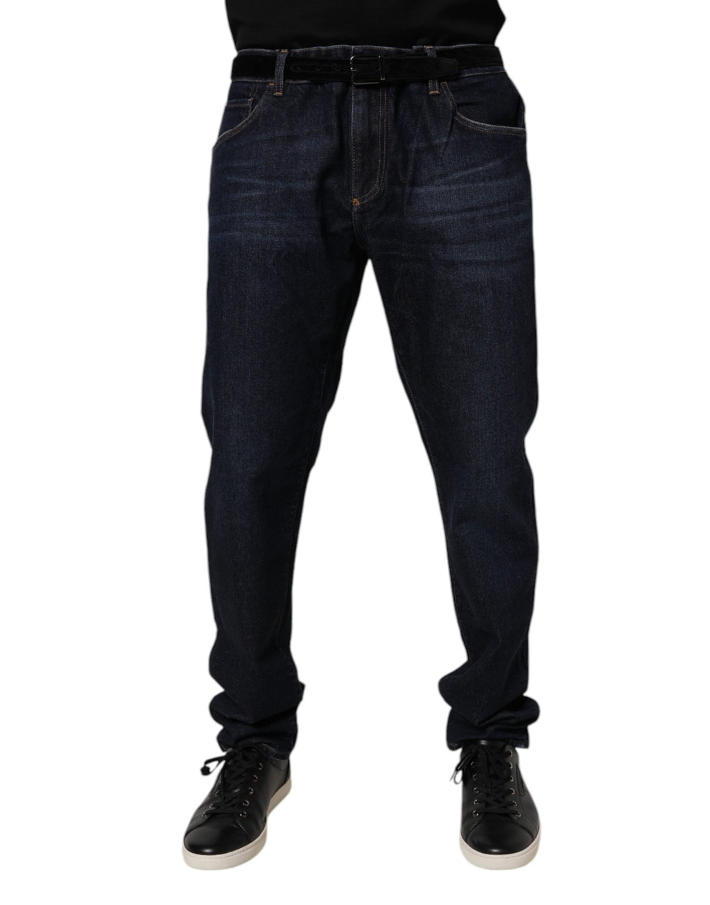 Dolce &amp; Gabbana Dunkelblaue Skinny-Jeans aus Baumwollstretch
