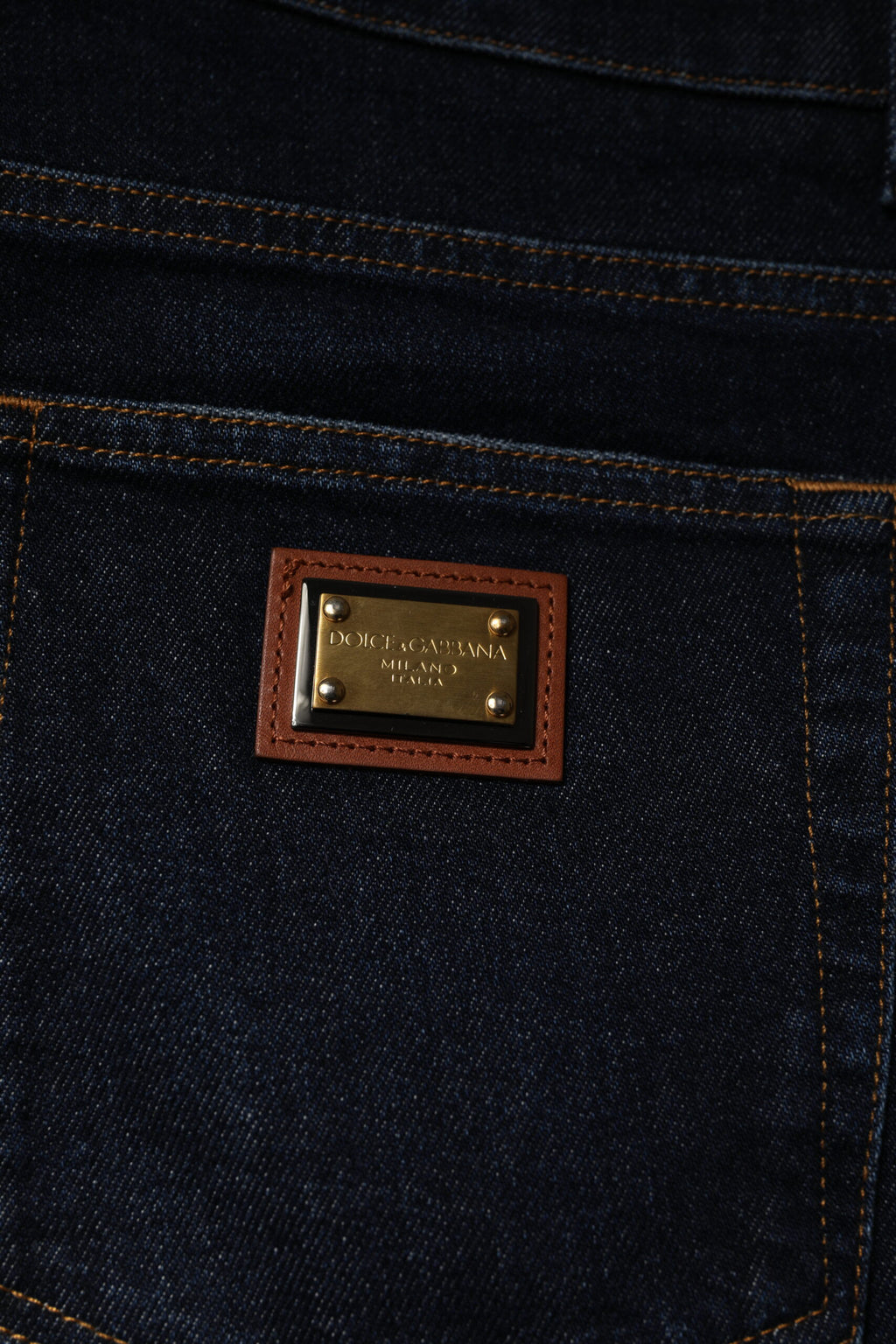 Dolce &amp; Gabbana Dunkelblaue Skinny-Jeans aus Baumwollstretch
