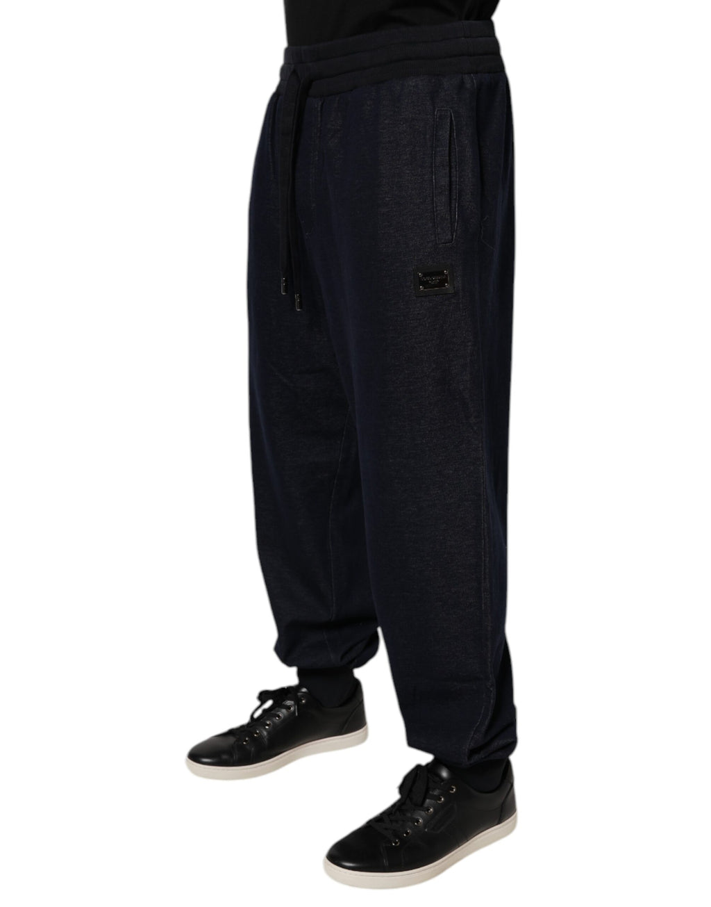Dolce &amp; Gabbana – Schwarze Jogginghose aus Jacquard-Baumwolle