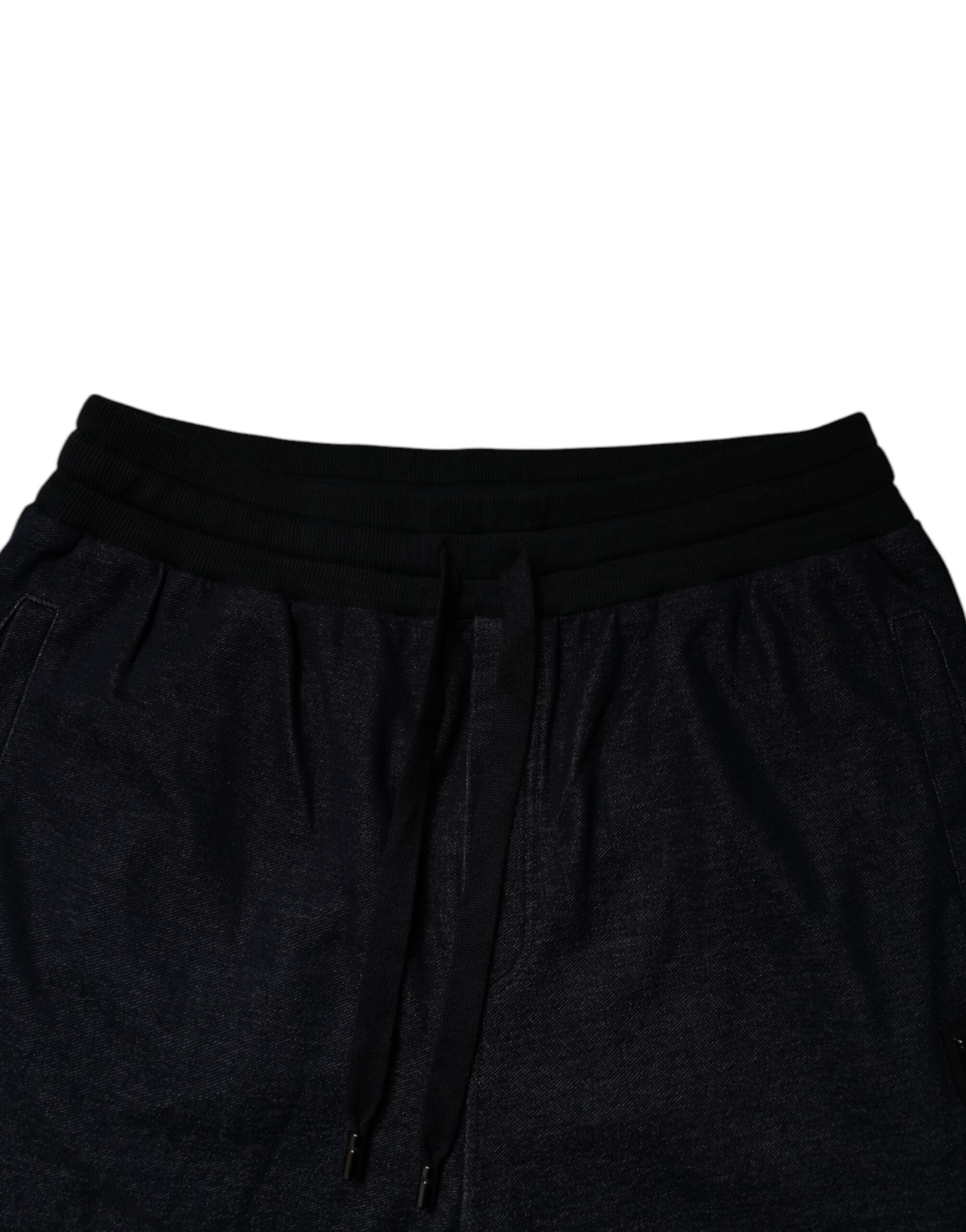 Dolce &amp; Gabbana – Schwarze Jogginghose aus Jacquard-Baumwolle