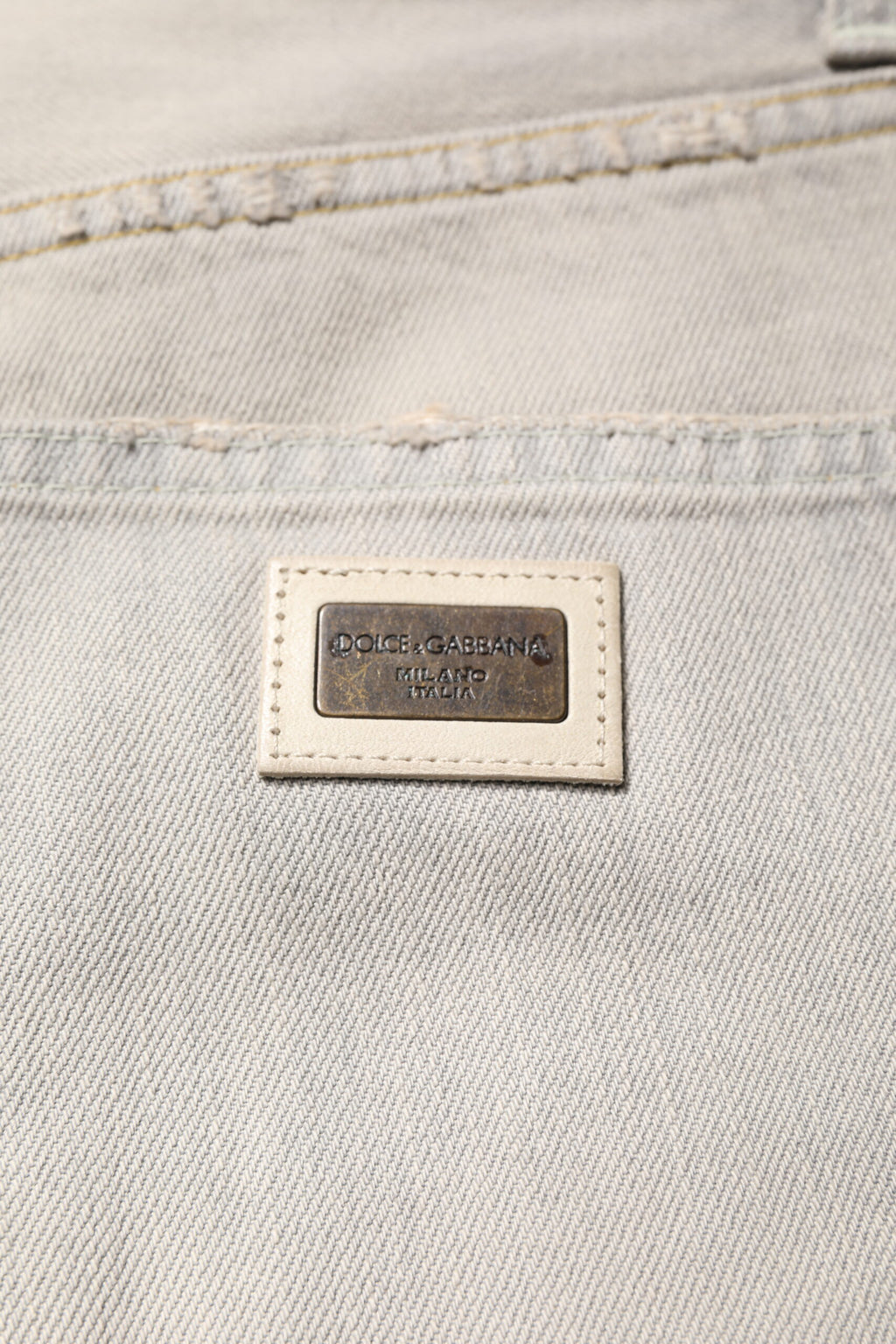 Dolce &amp; Gabbana Hellgraue Skinny-Jeans aus Baumwolle