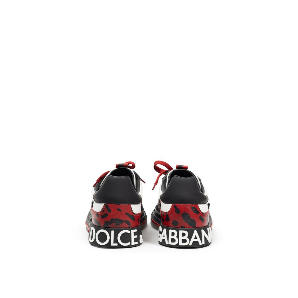 Baskets en cuir noir et blanc Dolce &amp; Gabbana