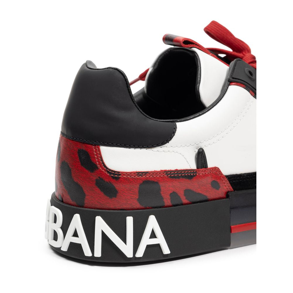 Baskets en cuir noir et blanc Dolce &amp; Gabbana
