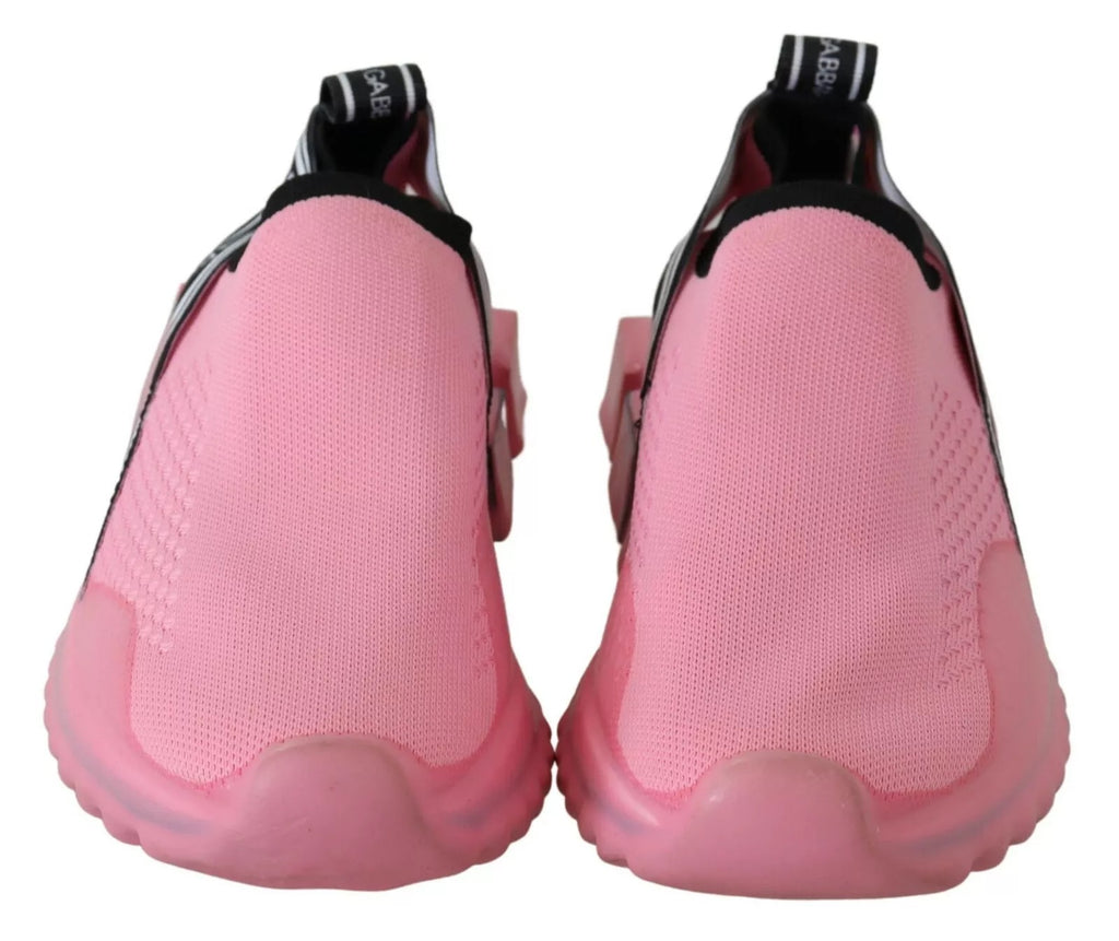 Dolce &amp; Gabbana Pink Low Top Sorrento Sneakers Slip-On Casual Schuhe