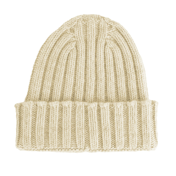 100% Cashmere Caps Beige Unisex