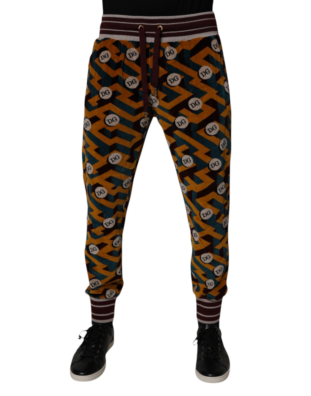 Dolce &amp; Gabbana – Jogginghose mit mehrfarbigem Logo und Monogramm