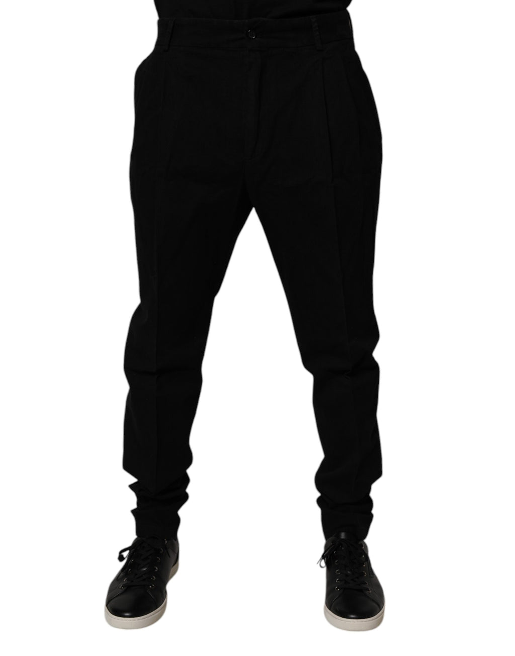 Dolce &amp; Gabbana Schwarze Skinny-Hose aus Baumwollstretch