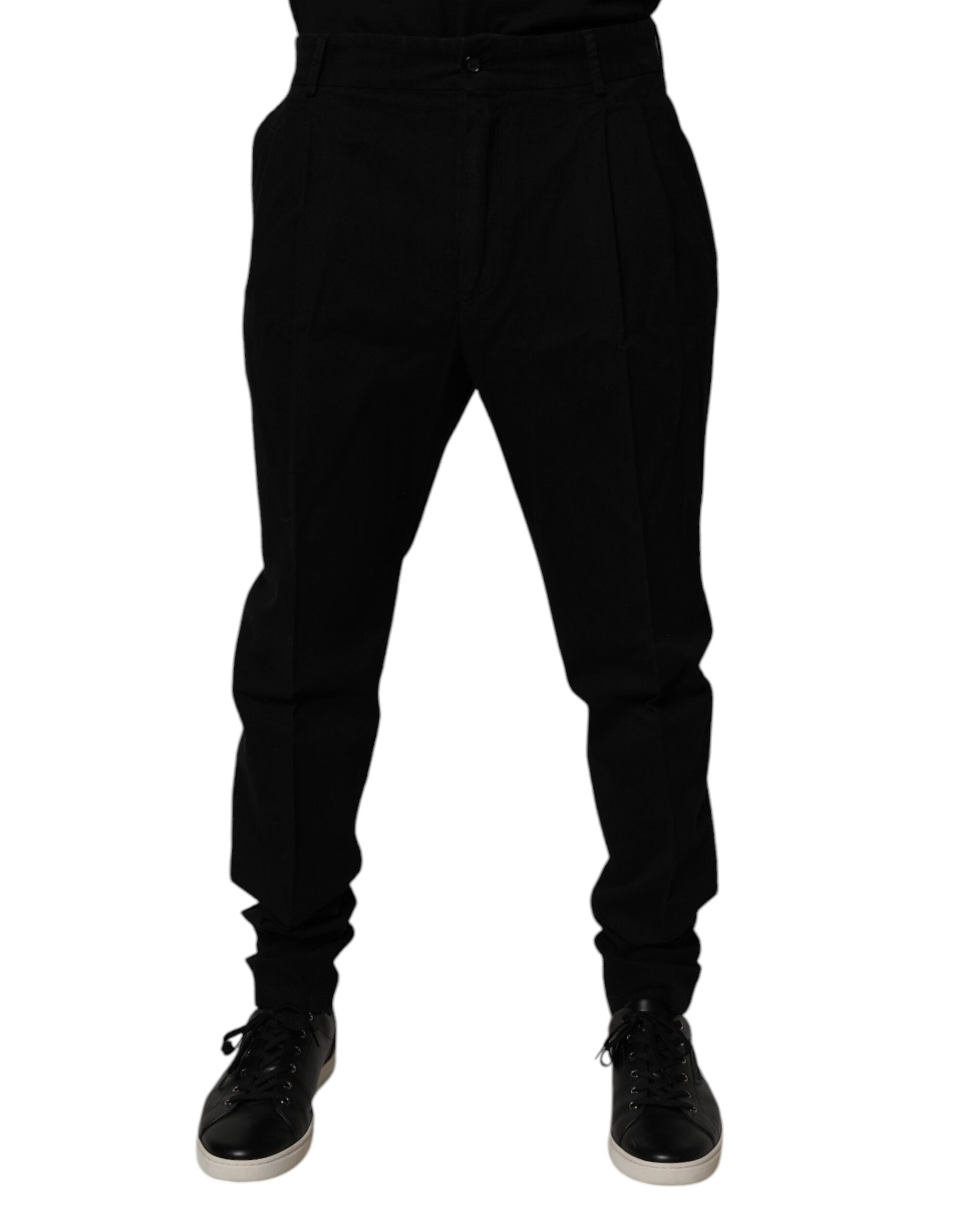 Dolce &amp; Gabbana Schwarze Skinny-Hose aus Baumwollstretch