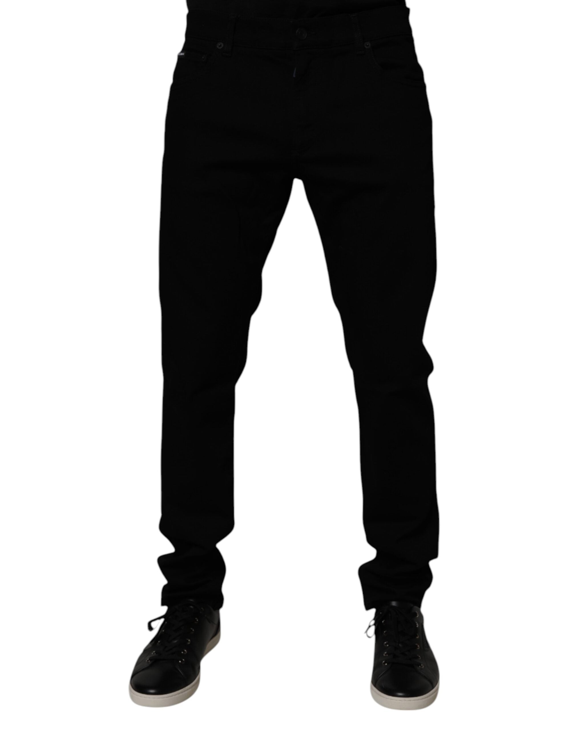 Dolce &amp; Gabbana Schwarze Slim Fit-Jeans aus Baumwollstretch für Herren
